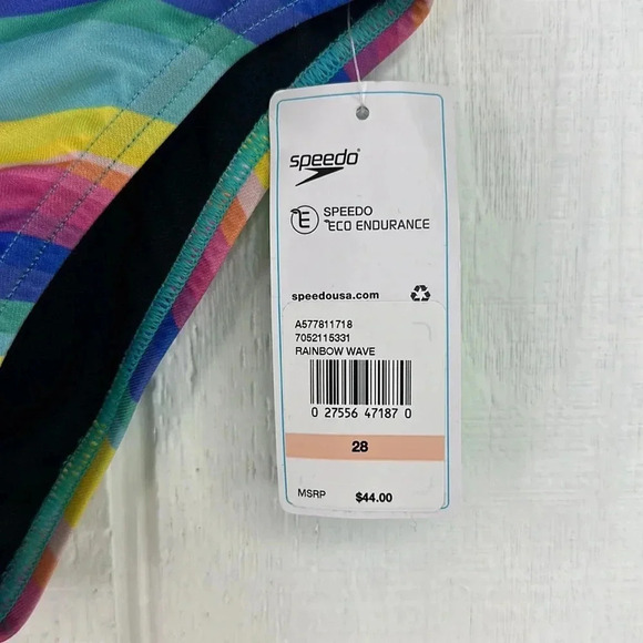 Speedo Eco Endurance Men’s Rainbow Wave Brief Size 28 New With Tags Never Worn - Picture 2 of 3